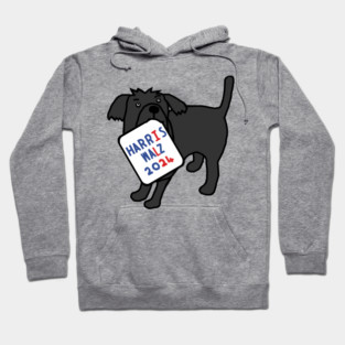 Cute Dog with Harris Walz 2024 Sign Hoodie
