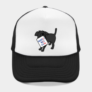Cute Dog with Harris Walz 2024 Sign Hat