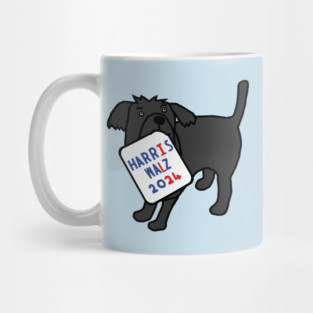 Cute Dog with Harris Walz 2024 Sign Mug