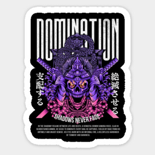 Domination Design: Demon Samurai - Shadows Never Fade - Dark Japanese Art Magnet