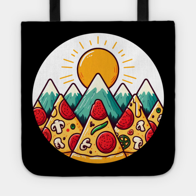 Funny Pizza Moutain Tote by logiamerch