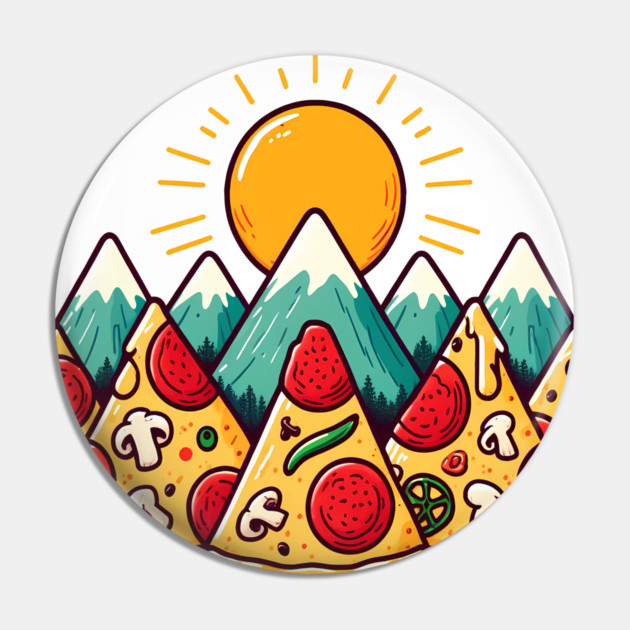 Funny Pizza Moutain Pin by logiamerch