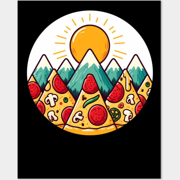 Funny Pizza Moutain Wall Art by logiamerch
