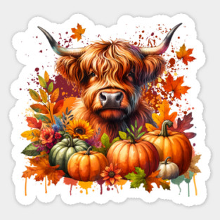Thanksgiving Cow Sticker