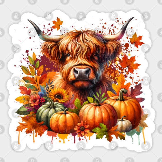 Thanksgiving Cow Sticker by HolidayBug
