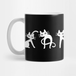 Womens Kamala Cat - Cute cat shaped font letters subtle Comma La Mug