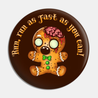 Christmas Gingerbread Man Zombie Pin