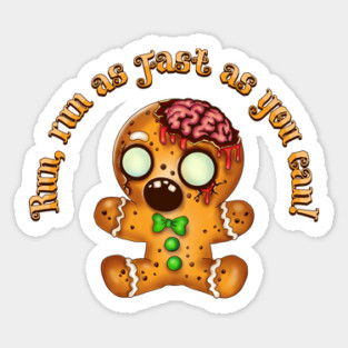 Christmas Gingerbread Man Zombie Sticker