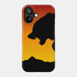 Sunset Snarling Wolf - Wolf Lover - Growling Wolf Aggressive Wolves Phone Case