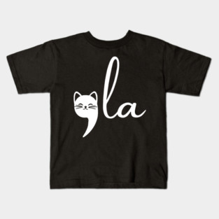 Cat Comma La Kamala Harris For President 2024, Cat Ladies For Kamala Kids T-Shirt