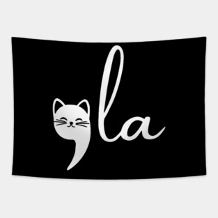 Cat Comma La Kamala Harris For President 2024, Cat Ladies For Kamala Tapestry