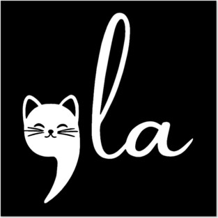 Cat Comma La Kamala Harris For President 2024, Cat Ladies For Kamala Posters and Art