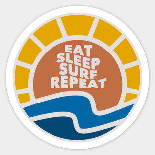 Eat Sleep Surf Repeat Sticker