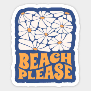 Beach Please Sticker