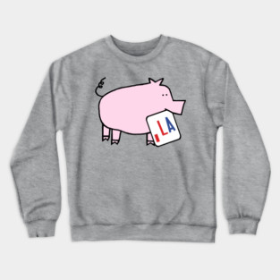 Cute Pig and Comma La Sign Pigs for Kamala Harris Crewneck Sweatshirt