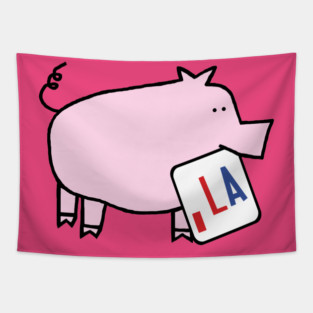 Cute Pig and Comma La Sign Pigs for Kamala Harris Tapestry