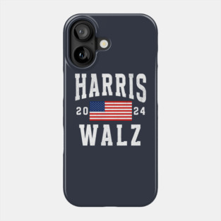 Vintage Harris Walz 2024 American Flag Presidential Election Phone Case