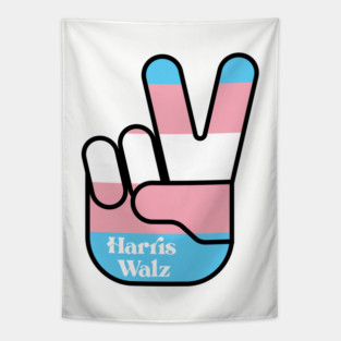 Harris Walz 2024 | Peace Sign LGBTQIA+ Tapestry