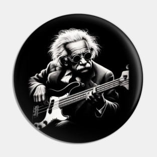 Einstein Playing Bass Pin