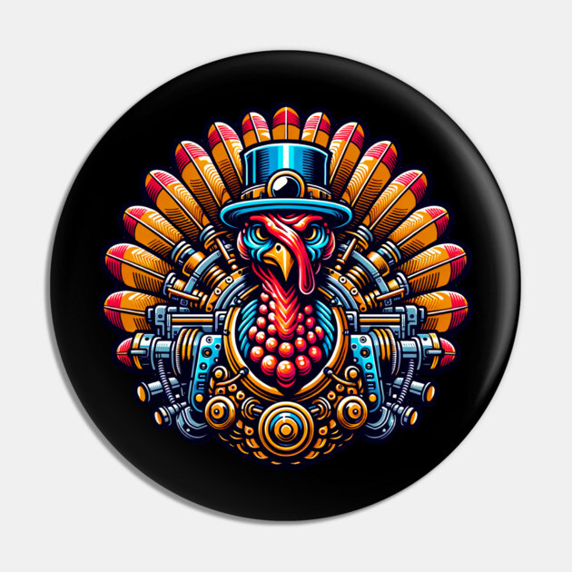 Steampunk Thanksgiving Turkey Pin by HolidayBug
