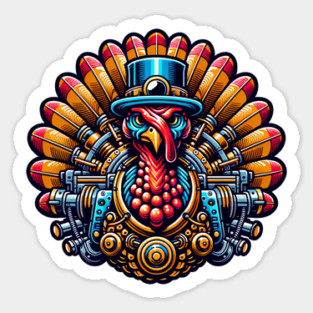 Steampunk Thanksgiving Turkey Sticker