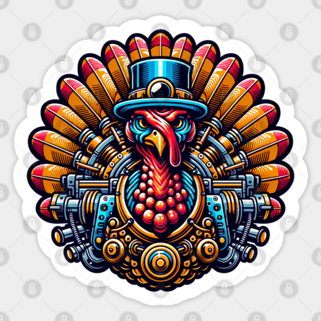 Steampunk Thanksgiving Turkey Sticker by HolidayBug