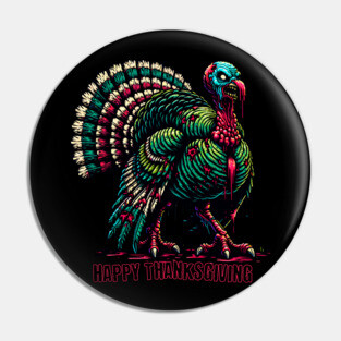 Zombie Thanksgiving Turkey Pin