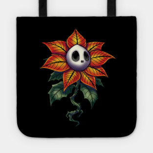 Spooky Christmas Poinsettia Tote