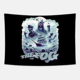 The FOG Creepy Zombie lie sailors with Ghost Ship and Lighthouse Tapestry
