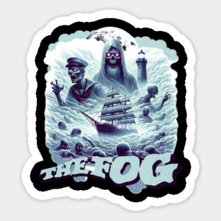 The FOG Creepy Zombie lie sailors with Ghost Ship and Lighthouse Sticker