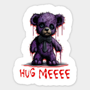 Zombie Bear begs "Hug meeee" Halloween design Sticker