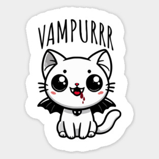 Vampurrr, Adorable Kawaii Vampire Bat Cat Halloween Magnet