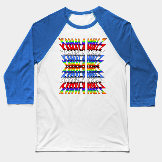 KAMALA WALZ rainbow red white and blue reflecting repeating pattern Baseball T-Shirt by Luxinda