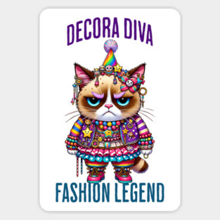 Decora Diva Fashion Legend Kei Kidcore Funny Cat Sticker