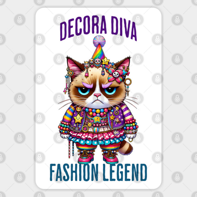 Decora Diva Fashion Legend Kei Kidcore Funny Cat Sticker by Luxinda