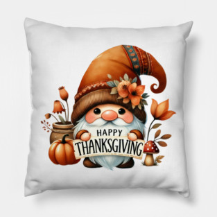 Happy Thanksgiving Gnome Pillow
