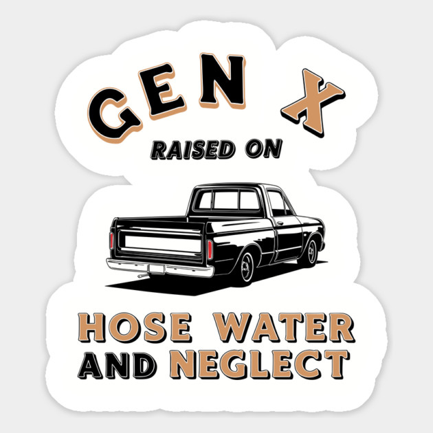 Retro Gen X Nostalgia Hose Water Neglect Funny Quote Magnet by Anticorporati