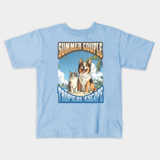 Summer Couple, Tropical Escape Kids T-Shirt