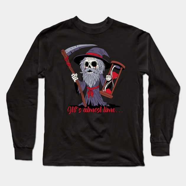 Grim Father Time Long Sleeve T-Shirt by H. R. Sinclair