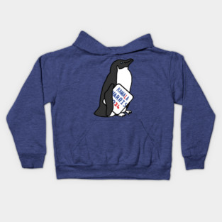 Cute Penguin with Kamala Harris 2024 Sign Kids Hoodie
