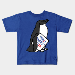 Cute Penguin with Kamala Harris 2024 Sign Kids T-Shirt