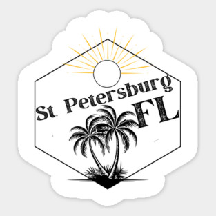 St. Petersburg FL Retro Palm Sun Design | Classic Florida Beach Vibes Sticker