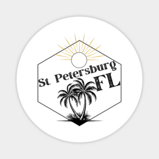 St. Petersburg FL Retro Palm Sun Design | Classic Florida Beach Vibes Magnet