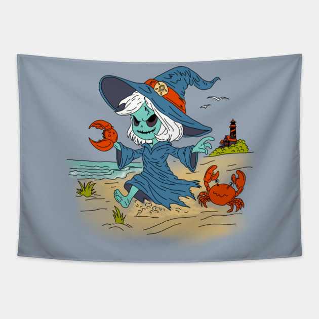 Cute Summer Witch Tapestry by H. R. Sinclair