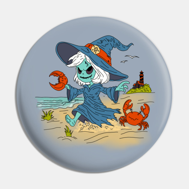Cute Summer Witch Pin by H. R. Sinclair