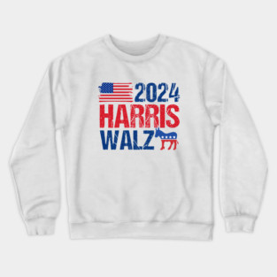 2024 Harris Walz Democrat Donkey Crewneck Sweatshirt