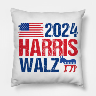 2024 Harris Walz Democrat Donkey Pillow