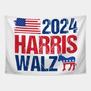 2024 Harris Walz Democrat Donkey Tapestry