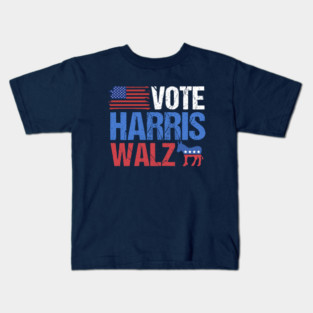 Vote Harris Walz Democrat Kids T-Shirt