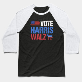 Vote Harris Walz Democrat Baseball T-Shirt